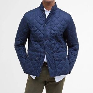 NWT Barbour Lowerdale Quilted Jacket Navy Blue XL Men's Classic Coat Full Zip